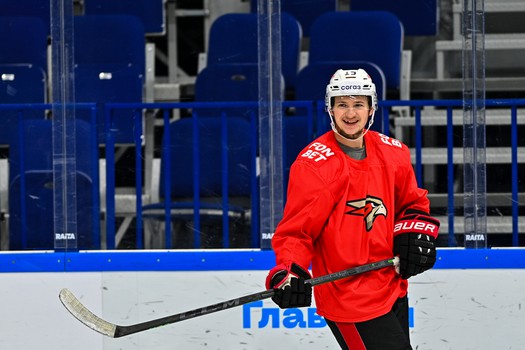 Раскатка «Авангарда» перед матчем в Уфе