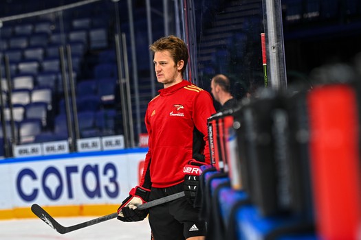 Тренировка «Авангарда» перед матчем в Казани