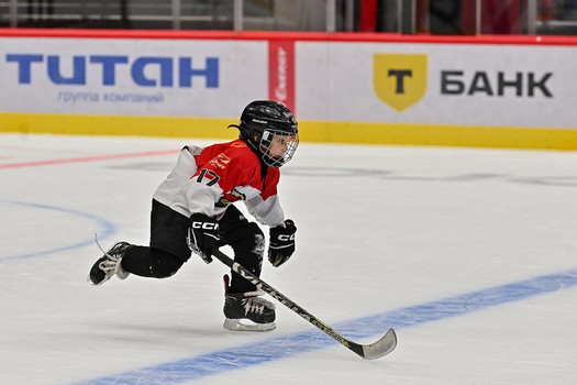 Тренировка воспитанников Хоккейной Академии «Авангард» 2019 года рождения на G-Drive Арене