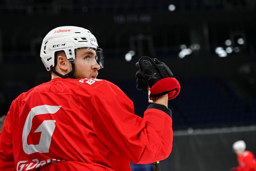 Раскатка «Авангарда» перед матчем в Новосибирске