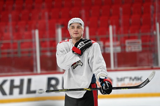 Тренировка «Авангарда» перед матчем в Екатеринбурге