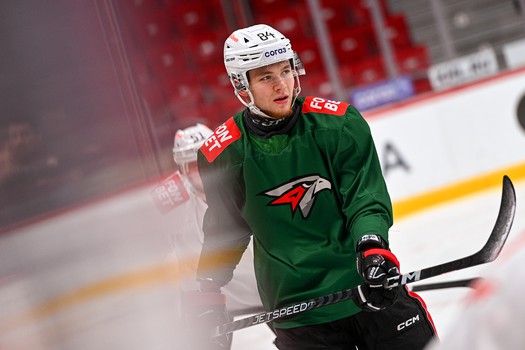 Раскатка «Авангарда» перед матчем в Челябинске