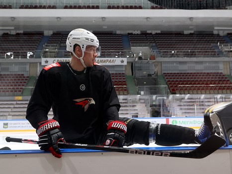 Тренировка «Авангарда» перед матчем во Владивостоке