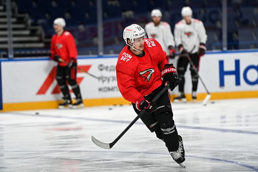 Раскатка «Авангарда» перед матчем в Ярославле