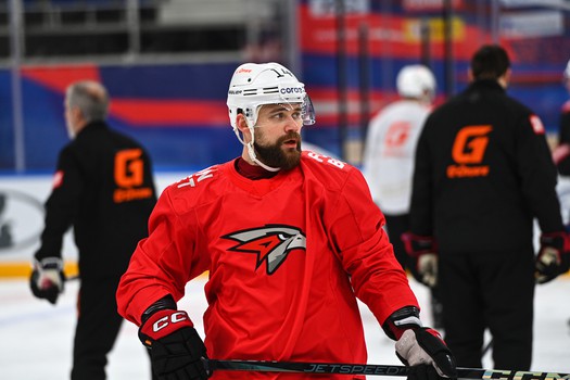 Раскатка «Авангарда» перед матчем в Тольятти