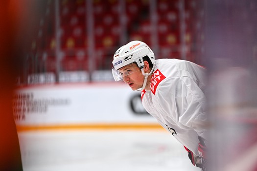 Раскатка «Авангарда» перед матчем в Челябинске