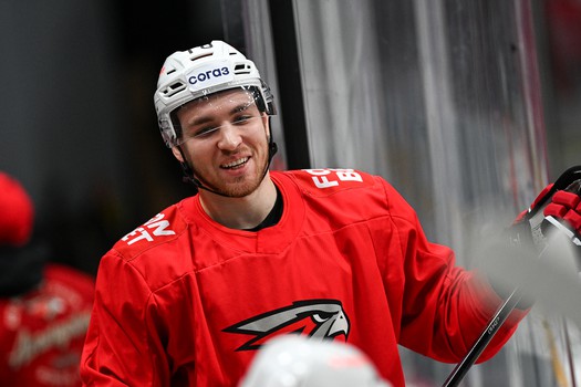 Раскатка «Авангарда» перед матчем в Челябинске