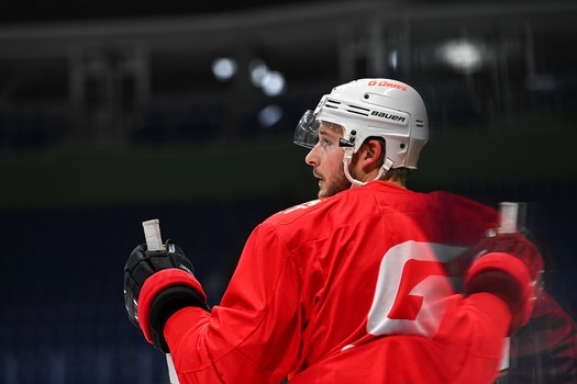 Раскатка «Авангарда» перед матчем в Уфе