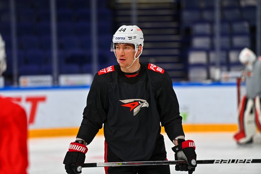 Тренировка «Авангарда» перед матчем в Казани