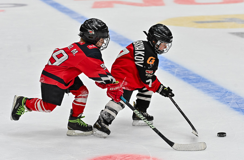 Practice for Avangard Hockey Academy kids born in 2019 at G-Drive Arena
