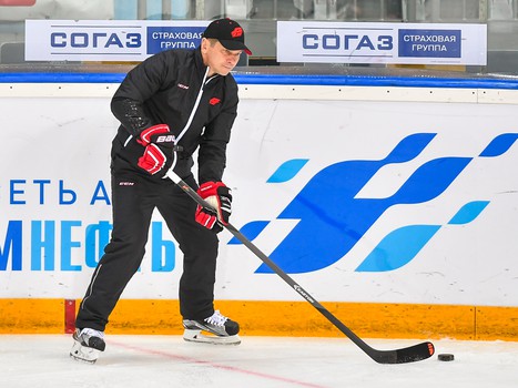 Раскатка "Авангарда" перед матчем с "Северсталью"