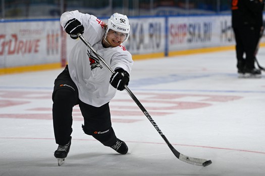 Тренировка «Авангарда» перед матчем в Санкт-Петербурге