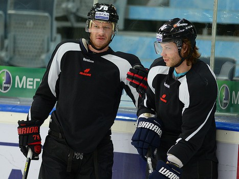 Раскатка "Авангарда" перед матчем с "Витязем" 10 октября 2013