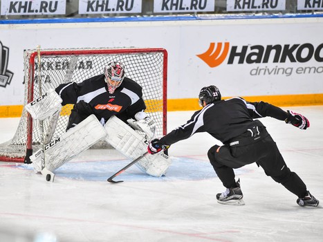 Раскатка "Авангарда" перед матчем с минским "Динамо"