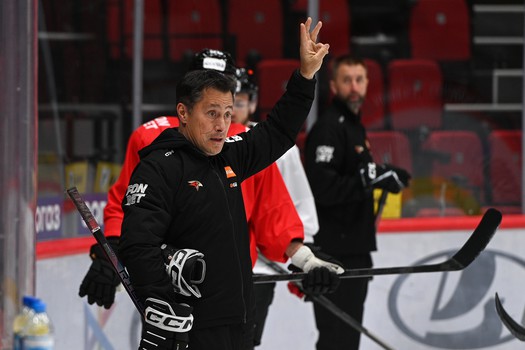 Тренировка «Авангарда» перед матчем с московским «Динамо»