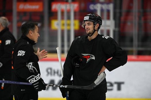 Тренировка «Авангарда» перед матчем с «Амуром»