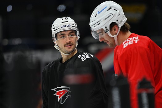 Раскатка «Авангарда» перед матчем в Магнитогорске