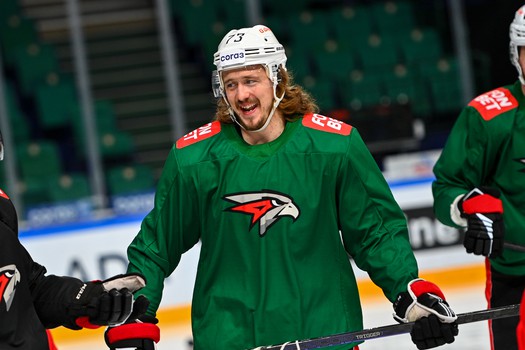 Раскатка «Авангарда» перед матчем в Казани