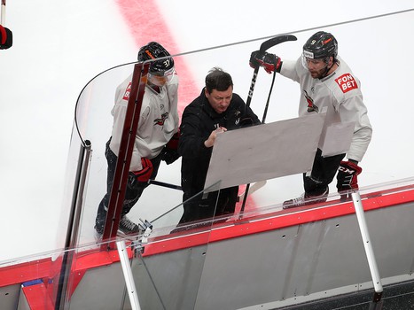 Раскатка «Авангарда» перед матчем с рижским «Динамо»