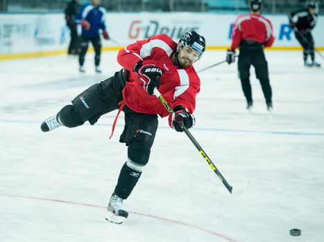 Раскатка "Авангарда" перед матчем с "Салаватом Юлаевым"