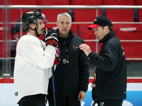 Раскатка «Авангарда» перед матчем с минским «Динамо»