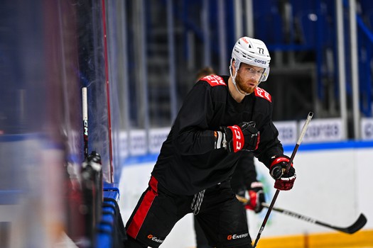 Раскатка «Авангарда» перед матчем в Уфе