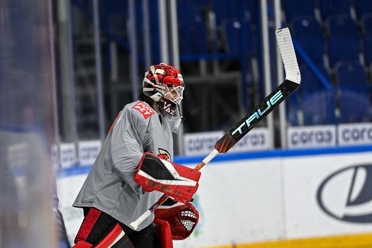 Раскатка «Авангарда» перед матчем в Уфе