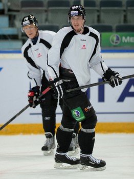 Раскатка "Авангарда" перед матчем с "Динамо" Мск 8 октября 2013