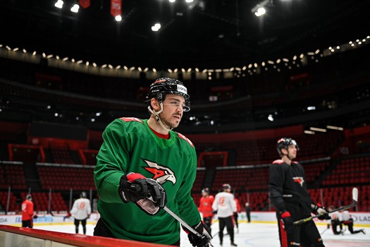 Раскатка «Авангарда» перед матчем с московским «Динамо»