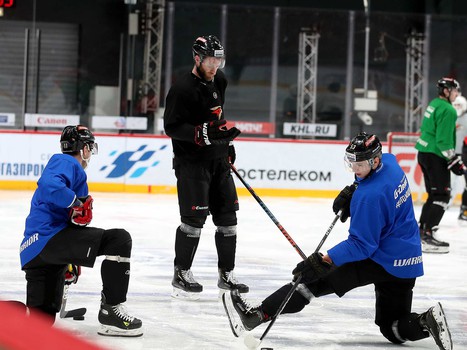 Раскатка «Авангарда» перед матчем с «Автомобилистом»