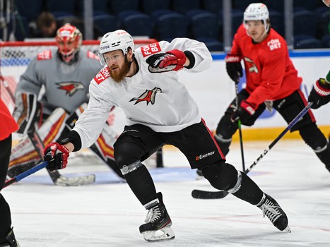 Раскатка «Авангарда» перед выездным матчем с московским «Динамо»