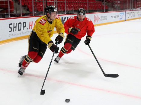 Раскатка «Авангарда» перед матчем с «Адмиралом»