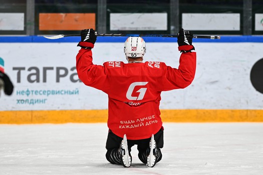 Тренировка «Авангарда» перед матчем в Казани