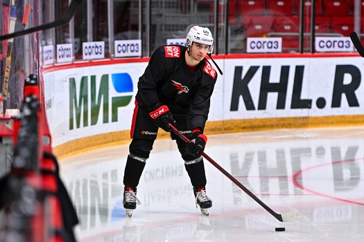 Раскатка «Авангарда» перед матчем в Челябинске