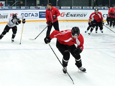 Раскатка "Авангарда" перед матчем с "Куньлунь Ред Стар"