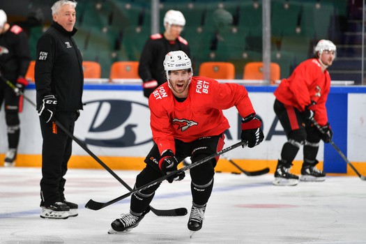 Раскатка «Авангарда» перед матчем в Казани