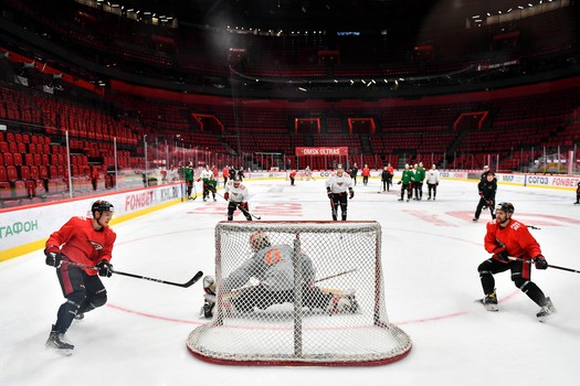 Тренировка «Авангарда» перед матчем с «Адмиралом»