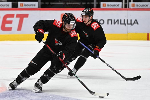 Тренировка «Авангарда» перед матчем с «Барысом»