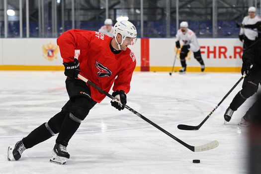 Тренировка «Авангарда» перед матчем в Новосибирске