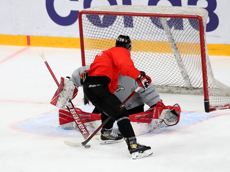 Раскатка «Авангарда» перед матчем с «Металлургом»