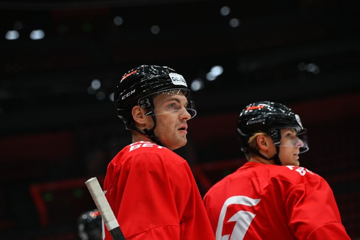 Тренировка «Авангарда» перед матчем с московским «Динамо»