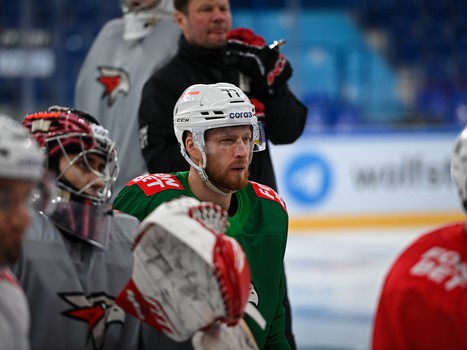 Тренировка «Авангарда» перед матчем в Нижнекамске