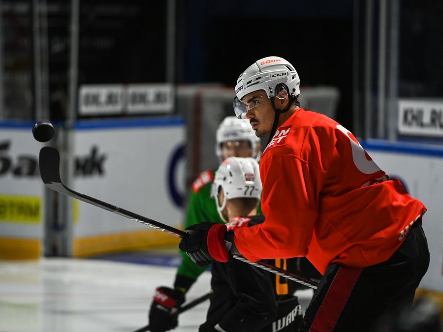 Тренировка «Авангарда» перед матчем в Минске