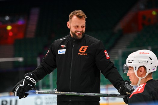 Раскатка «Авангарда» перед матчем в Казани