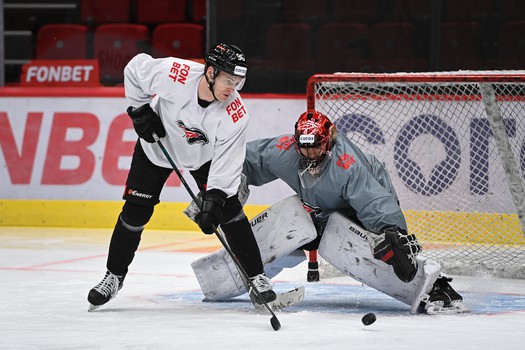 Раскатка «Авангарда» перед матчем с «Барысом»