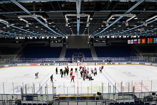 Раскатка «Авангарда» перед третьим матчем серии с «Сибирью» в Новосибирске