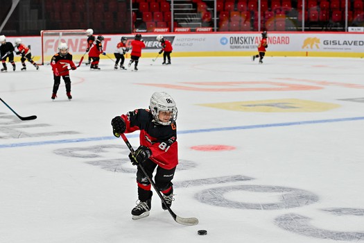 Тренировка воспитанников Хоккейной Академии «Авангард» 2019 года рождения на G-Drive Арене