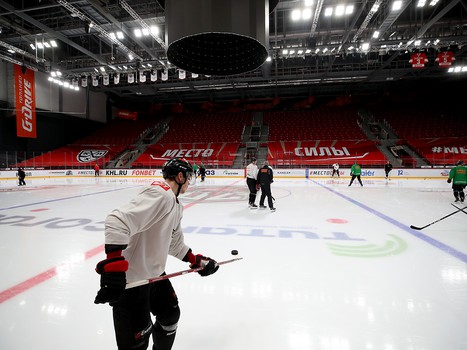 Раскатка «Авангарда» перед матчем с «Нефтехимиком»