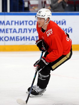 Тренировка «Авангарда» перед матчем в Магнитогорске