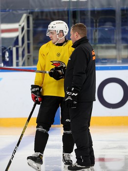 Раскатка «Авангарда» перед матчем в Нижнекамске